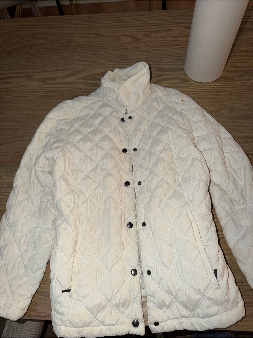 croft & barrow Cream Quilted Puffer Jacket